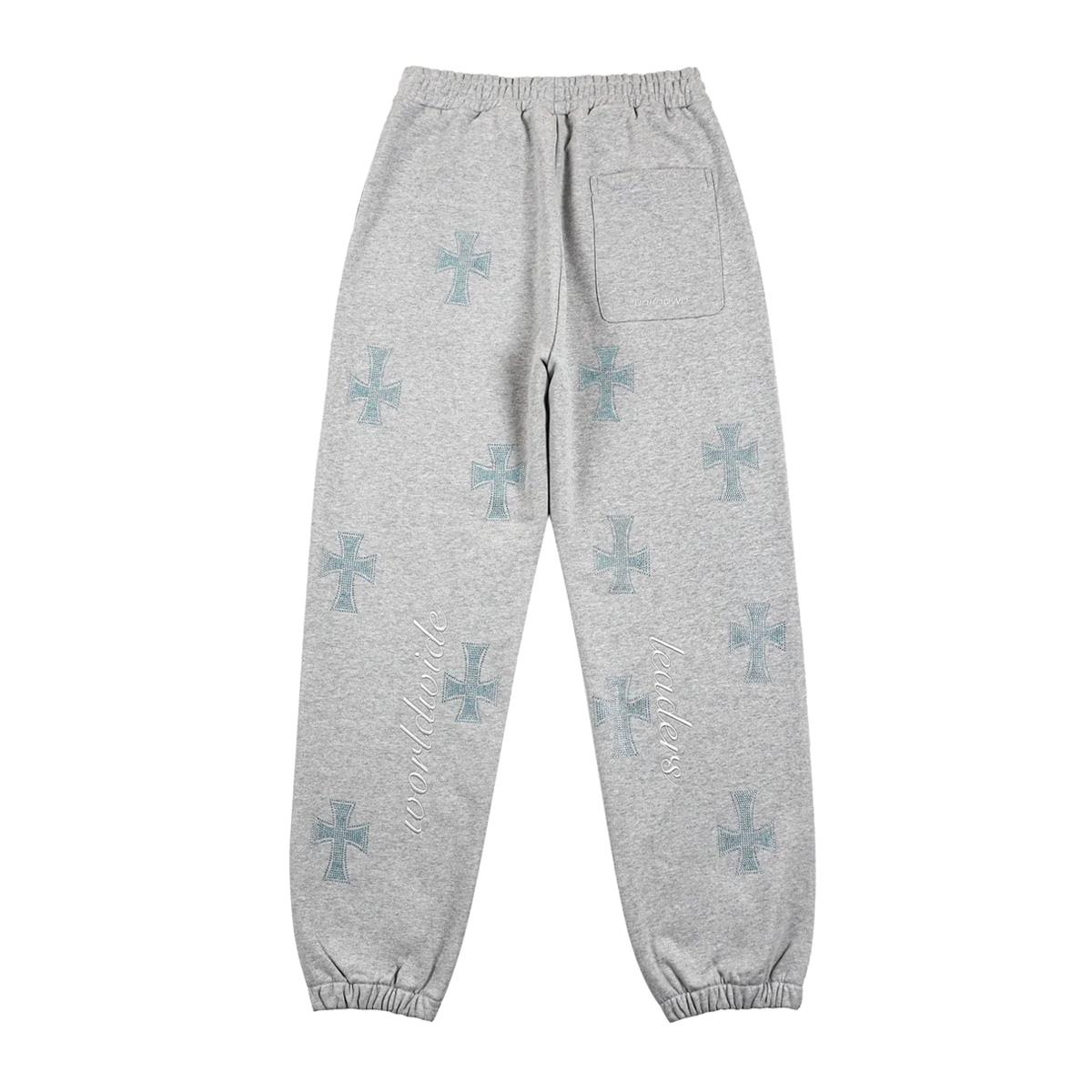 UNKNOWN - GREY CROSS RHINESTONE JOGGER - Windrose | Abbigliamento